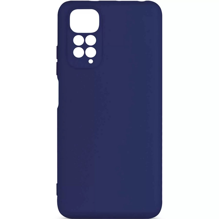 Аксессуары для сотовых оптом: Силиконовая накладка без логотипа Silky soft-touch для Redmi Note 11 4G синий