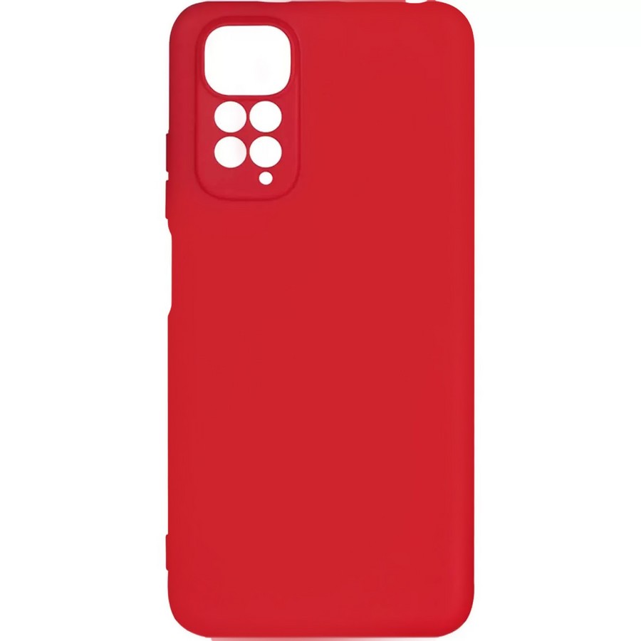 Аксессуары для сотовых оптом: Силиконовая накладка без логотипа Silky soft-touch для Redmi Note 11 4G красный