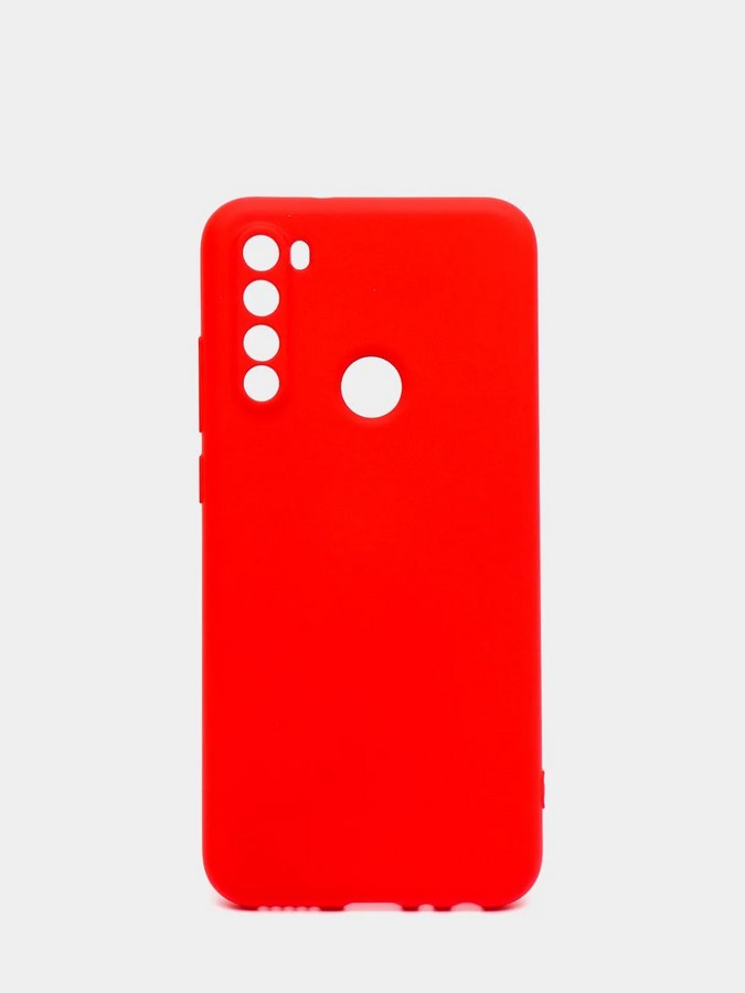 Аксессуары для сотовых оптом: Силиконовая накладка без логотипа Silky soft-touch для Xiaomi Redmi Note 8T красный
