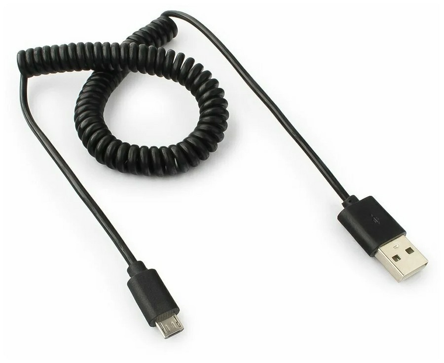 Аксессуары для сотовых оптом: USB кабель Micro R22 резиновый витой 1.2mm черный