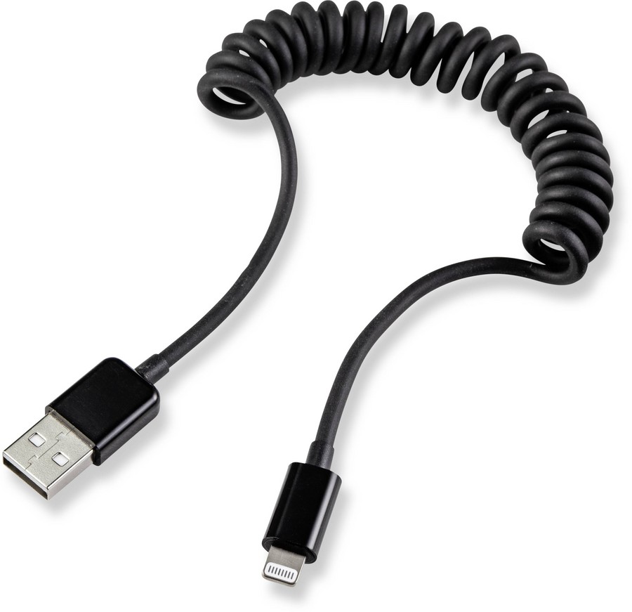 Аксессуары для сотовых оптом: USB кабель Lightning R22 резиновый витой 1.2mm черный