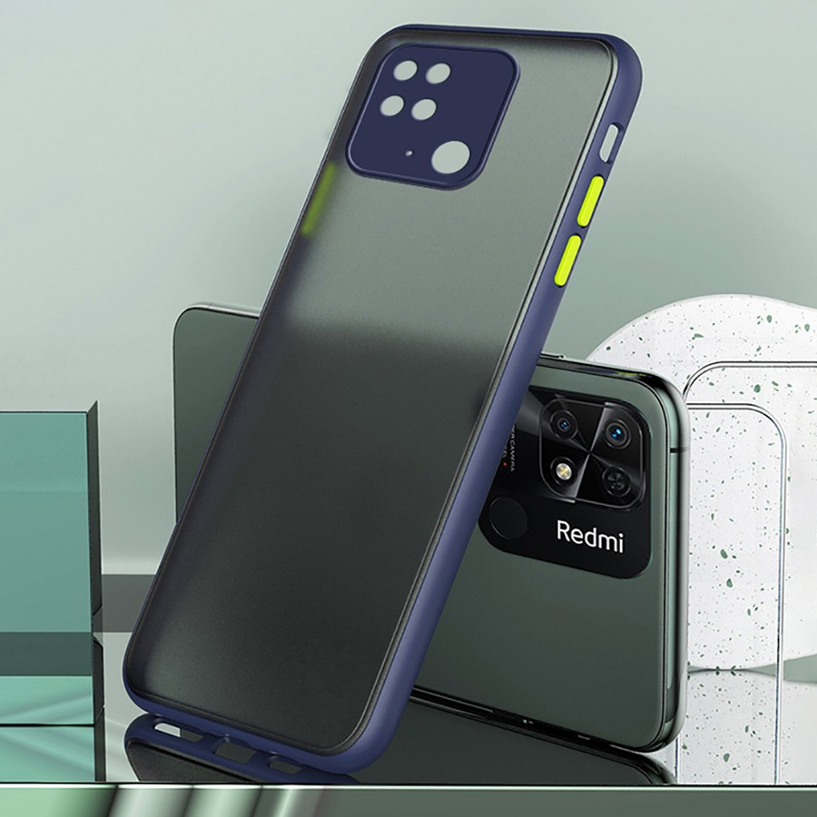 Аксессуары для сотовых оптом: Накладка пластик матовый с окантовкой для Xiaomi Redmi 10С темно-синий