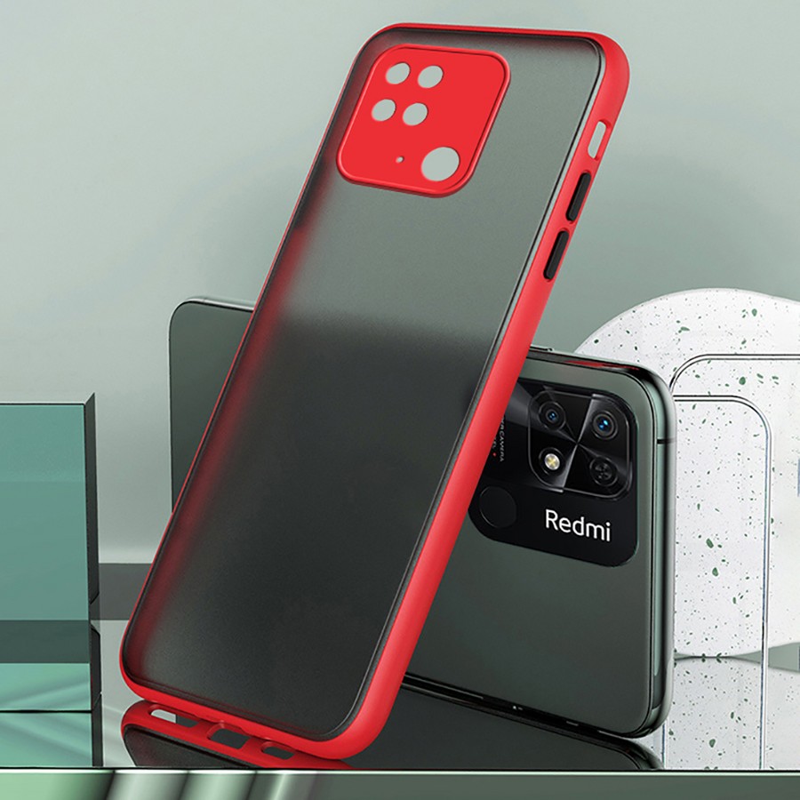 Аксессуары для сотовых оптом: Накладка пластик матовый с окантовкой для Xiaomi Redmi 10С красный
