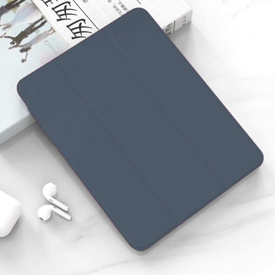 Аксессуары для сотовых оптом: Чехол-книга на силиконе для планшета Samsung X200/X205 Tab A8 (10.5) серо-синий