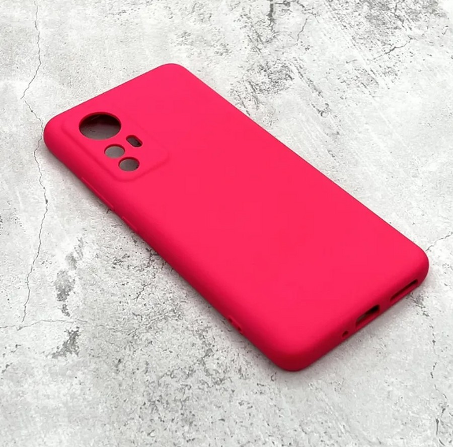Аксессуары для сотовых оптом: Силиконовая накладка без логотипа Silky soft-touch для Xiaomi 12X ярко-розовый