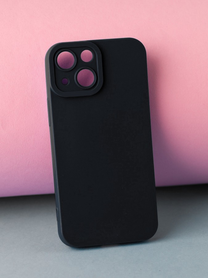 Аксессуары для сотовых оптом: Силиконовая накладка Fashion case для Apple iPhone 14 Max черный