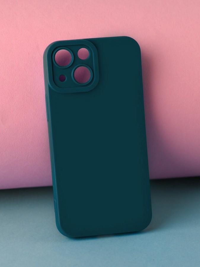 Аксессуары для сотовых оптом: Силиконовая накладка Fashion case для Apple iPhone 14 Max темно-зеленый