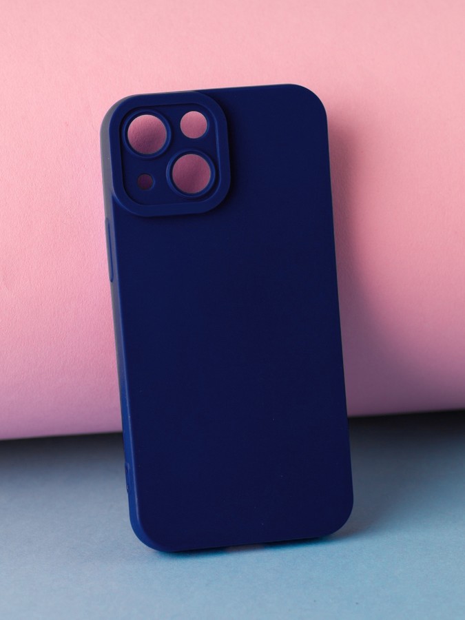 Аксессуары для сотовых оптом: Силиконовая накладка Fashion case для Apple iPhone 14 Max темно-синий
