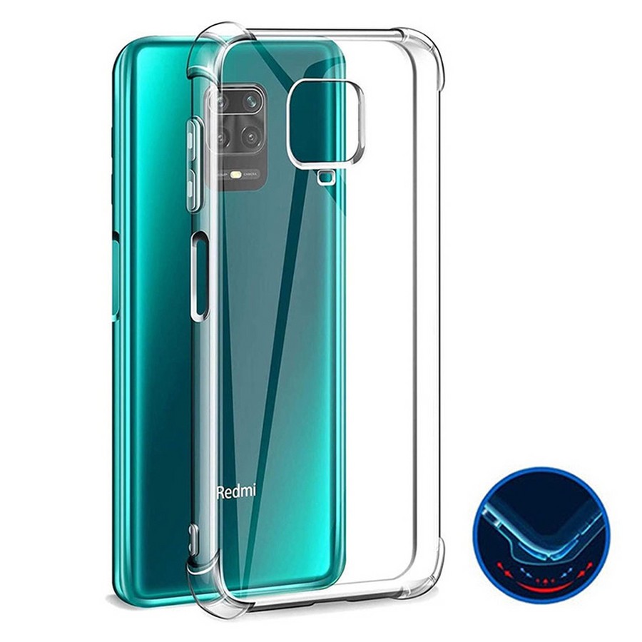 Силиконовая накладка для Xiaomi Redmi Note 9 Pro/Note 9 Pro Max/Note 9S с  усиленными бортами прозрачный оптом - аксессуары для сотовых телефонов,  аксессуары для мобильных телефонов оптом.