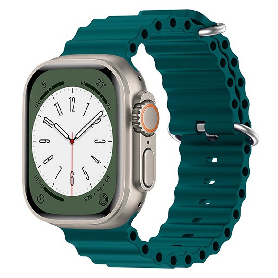 Аксессуары для сотовых оптом: Силиконовый ремешок Ocean Watch Band для Apple Watch Series 49mm зеленый