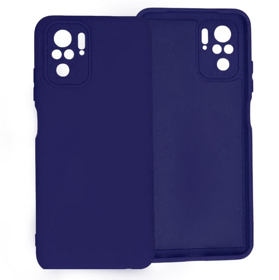 Аксессуары для сотовых оптом: Силиконовая накладка без логотипа Silky soft-touch для Xiaomi Redmi Poco M5S/Note 10 синий