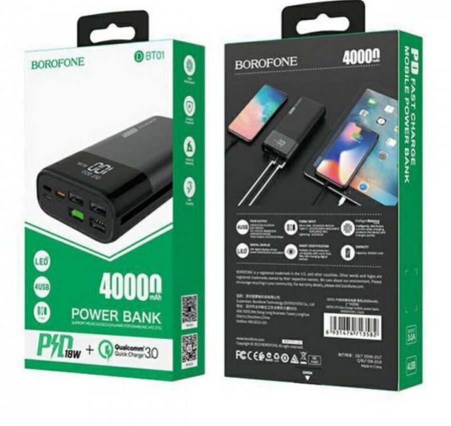    :   Power Bank Borofone DBT01 40000 (mAh) QC3.0 