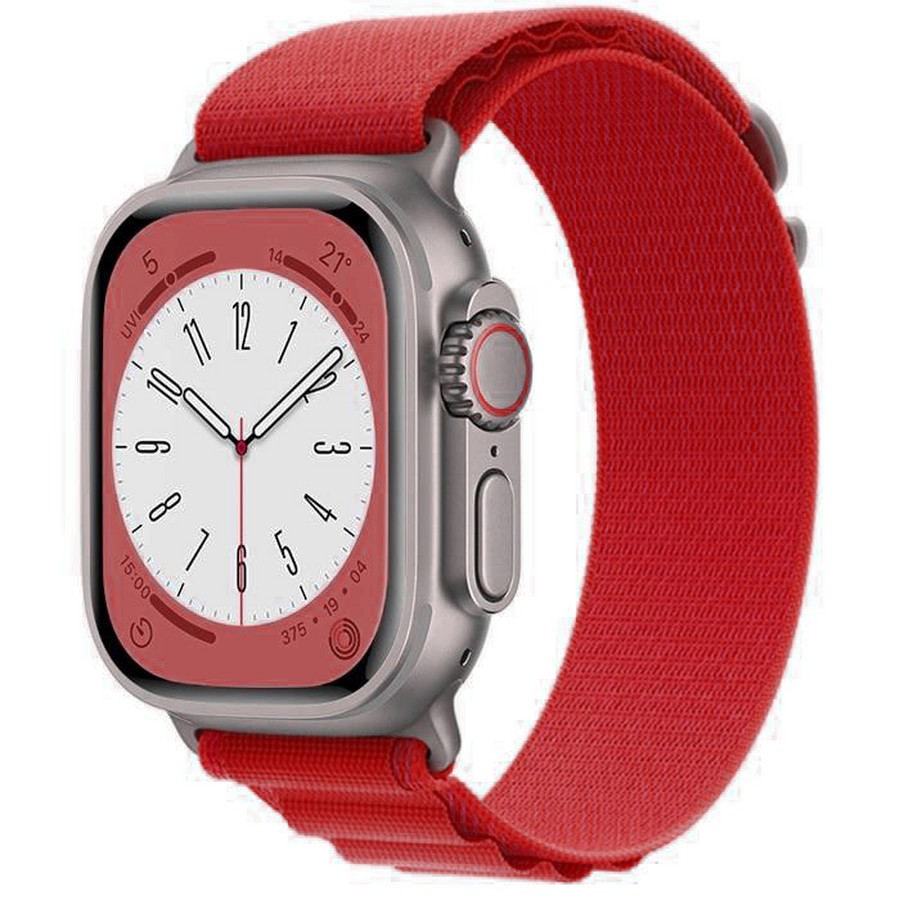 Аксессуары для сотовых оптом: Ремешок Альпийская петля нейлон для Apple Watch 42/44/45/49mm красный