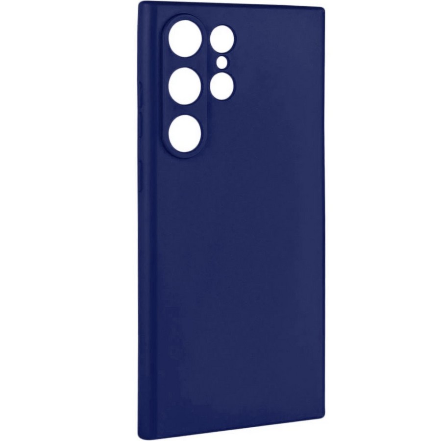 Аксессуары для сотовых оптом: Силиконовая накладка Silky soft-touch для Samsung S23 Ultra синий