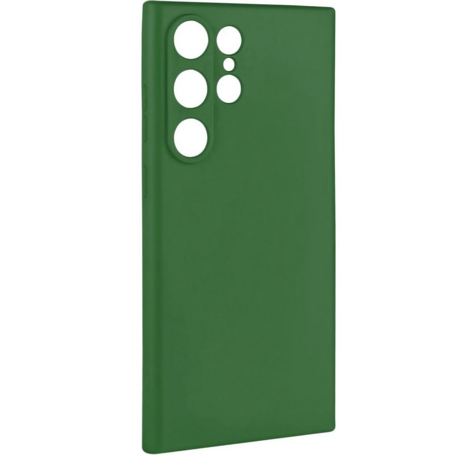 Аксессуары для сотовых оптом: Силиконовая накладка Silky soft-touch для Samsung S23 Ultra зеленый