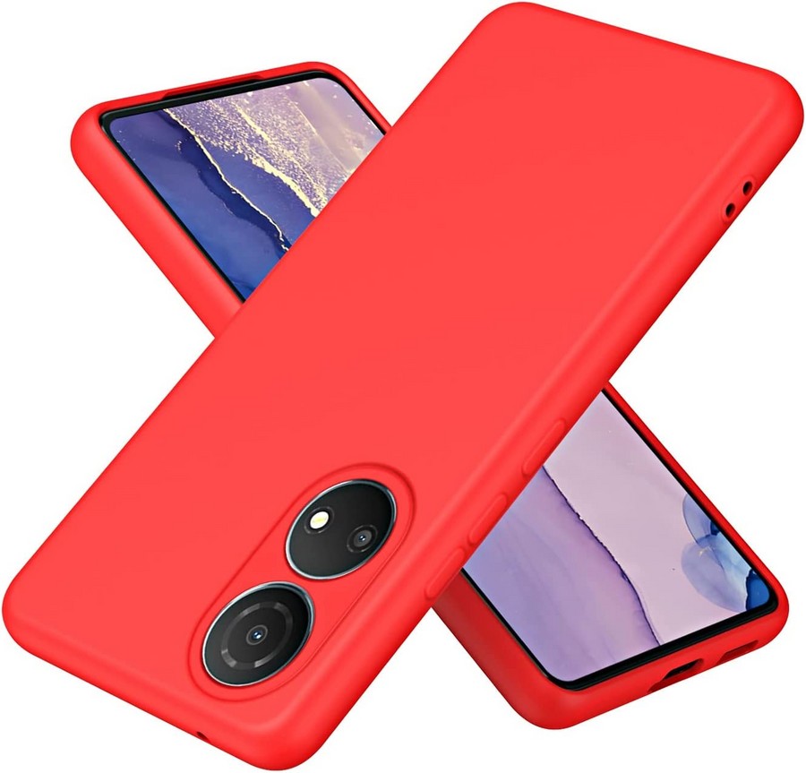 Аксессуары для сотовых оптом: Силиконовая накладка без логотипа Silky soft-touch для Huawei Honor X7 красный