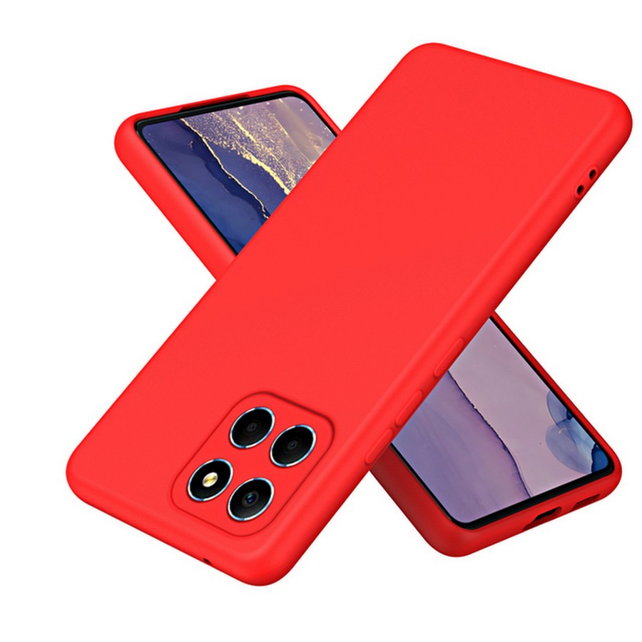 Аксессуары для сотовых оптом: Силиконовая накладка без логотипа Silky soft-touch для Huawei Honor X6 красный