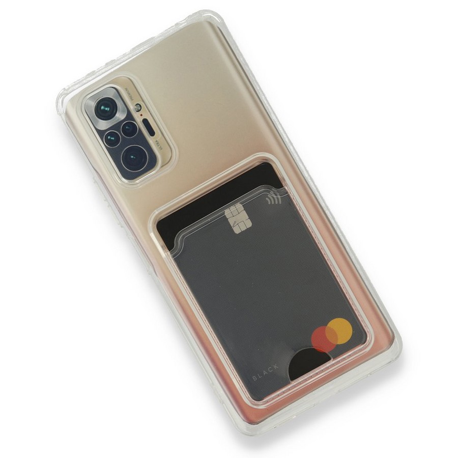 Аксессуары для сотовых оптом: Силиконовая накладка с отсеком для карты с защитой камеры для Xiaomi Redmi Note 10 Pro прозрачный