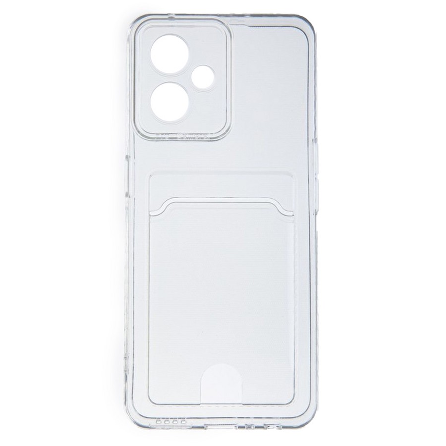 Аксессуары для сотовых оптом: Силиконовая накладка с отсеком для карты с защитой камеры для Xiaomi Redmi Note 12 прозрачный