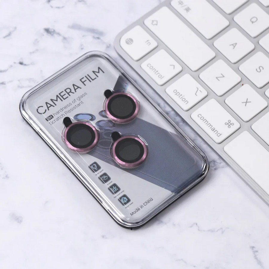Аксессуары для сотовых оптом: Защитное стекло для камеры для Apple iPhone 14 Pro (6.1)/14 Pro Max (6.7) 3 Lenses розовый
