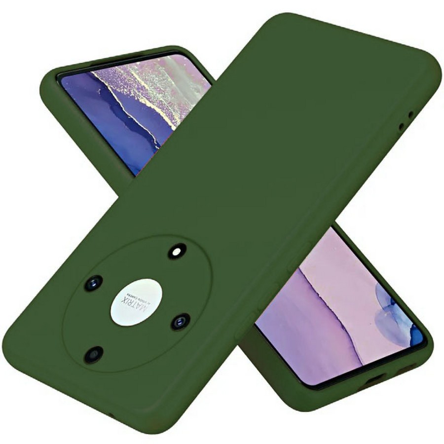 Аксессуары для сотовых оптом: Силиконовая накладка без логотипа Silky soft-touch для Huawei Honor X9A зеленый