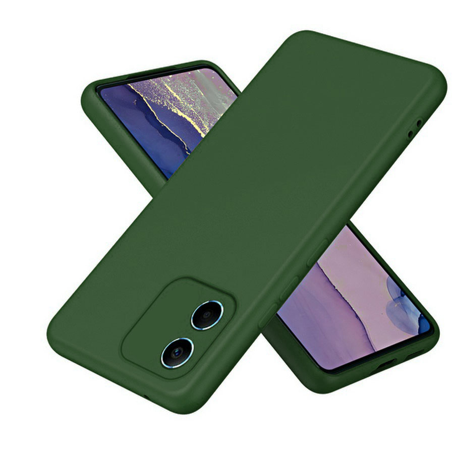 Аксессуары для сотовых оптом: Силиконовая накладка без логотипа Silky soft-touch для Huawei Honor X5 2023 зеленый