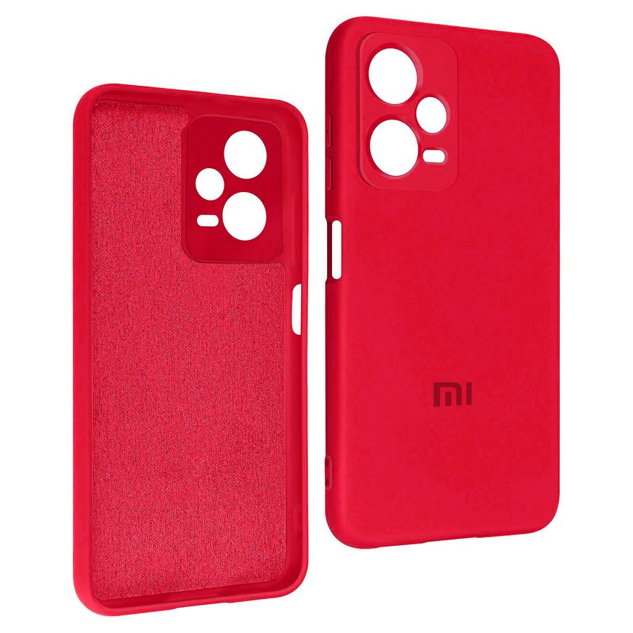 Аксессуары для сотовых оптом: Силиконовая накладка Silky soft-touch для Xiaomi Redmi Note 12 4G красный