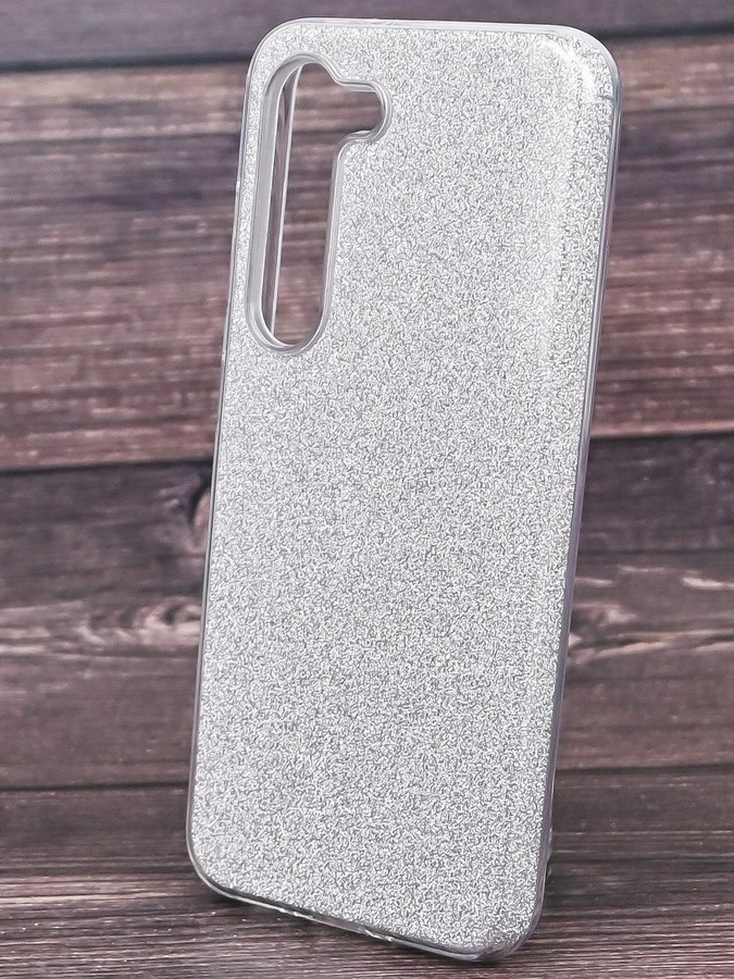 Аксессуары для сотовых оптом: Силиконовая противоударная накладка Diamond для Samsung S23+ серебро
