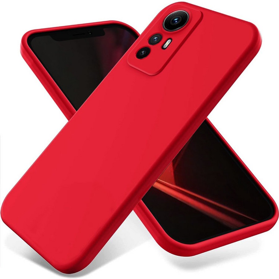 Аксессуары для сотовых оптом: Силиконовая накладка без логотипа Silky soft-touch для Xiaomi Redmi Note 12S 4G красный