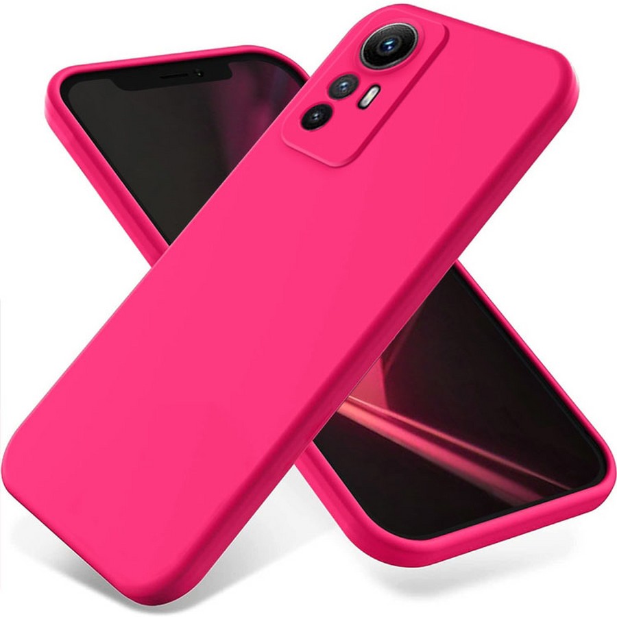 Аксессуары для сотовых оптом: Силиконовая накладка без логотипа Silky soft-touch для Xiaomi Redmi Note 12S 4G ярко-розовый