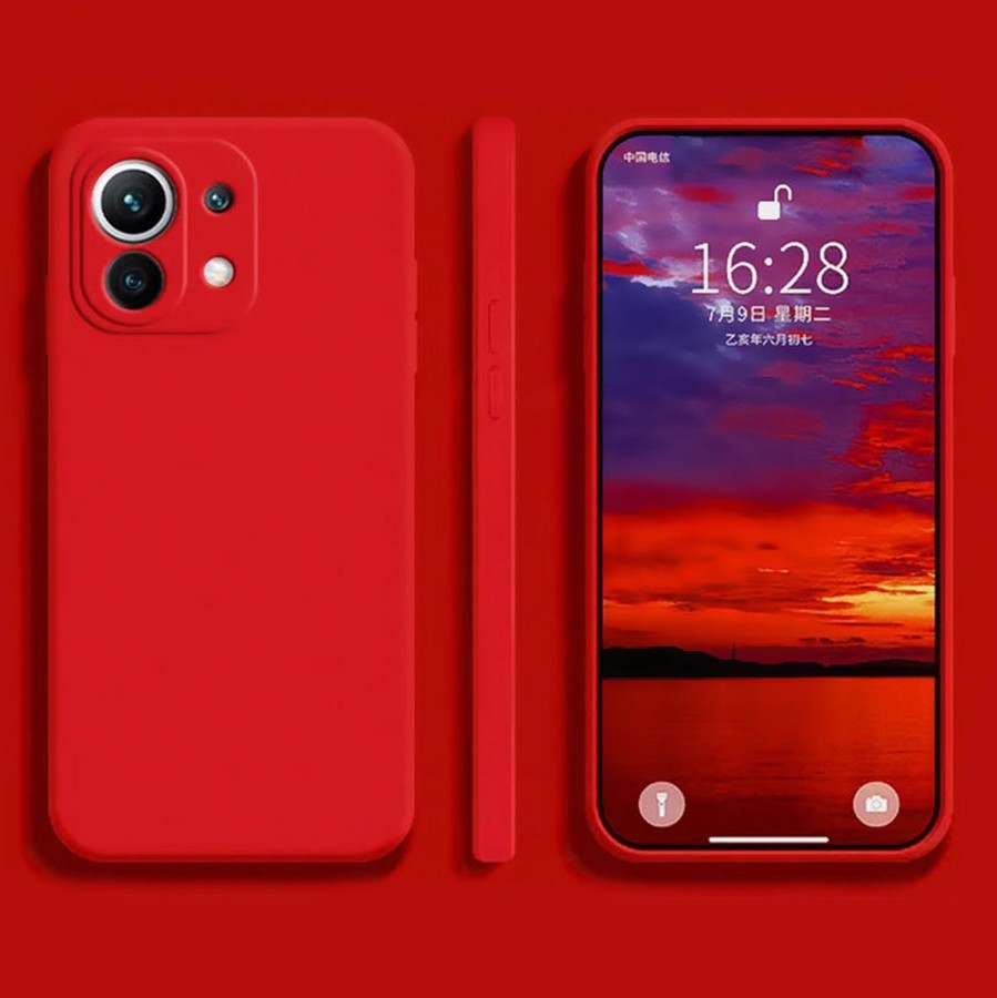Аксессуары для сотовых оптом: Силиконовая накладка без логотипа Silky soft-touch для Xiaomi Redmi Note 13 Pro красный