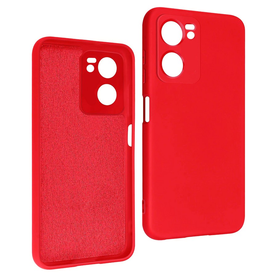Аксессуары для сотовых оптом: Силиконовая накладка без логотипа Silky soft-touch для Xiaomi mi 13T/13 Pro красный