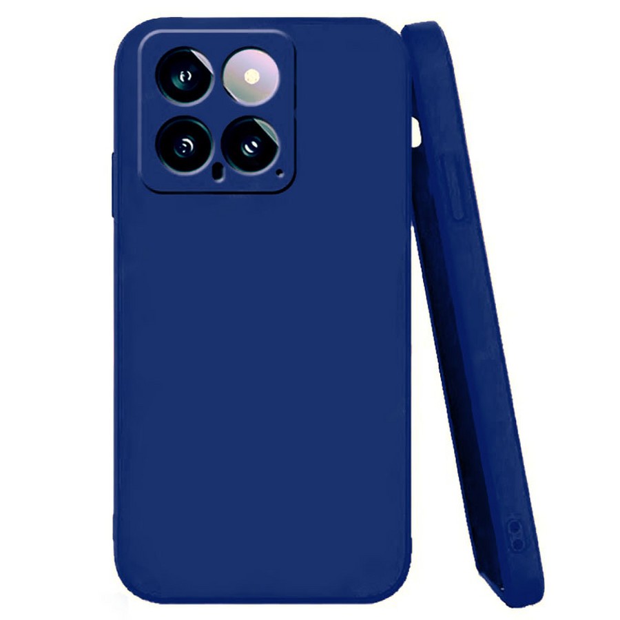 Аксессуары для сотовых оптом: Силиконовая накладка без логотипа Silky soft-touch для Xiaomi 14 синий