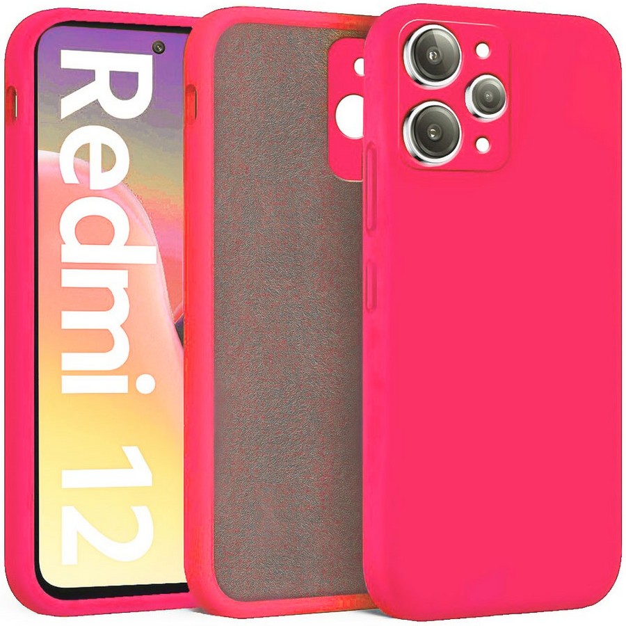 Силиконовая накладка без логотипа Silky soft-touch для Xiaomi Redmi 12  ярко-розовый оптом - аксессуары для сотовых телефонов, аксессуары для  мобильных телефонов оптом.