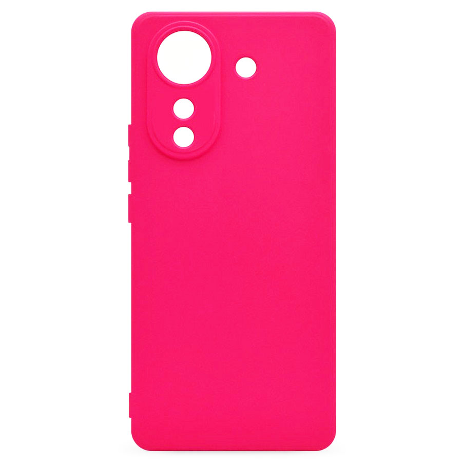 Аксессуары для сотовых оптом: Силиконовая накладка без логотипа Silky soft-touch для Xiaomi Redmi 13C ярко-розовый