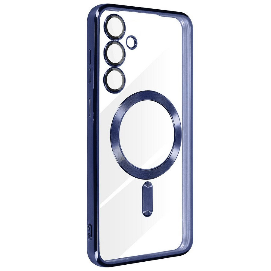 Аксессуары для сотовых оптом: Силиконовая накладка с Magsafe Magnetic для Samsung S24+ синий