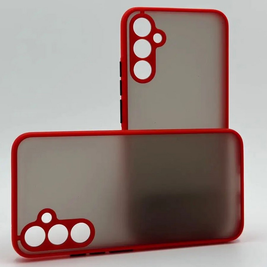 Аксессуары для сотовых оптом: Накладка пластик матовый с окантовкой для Samsung A24 красный