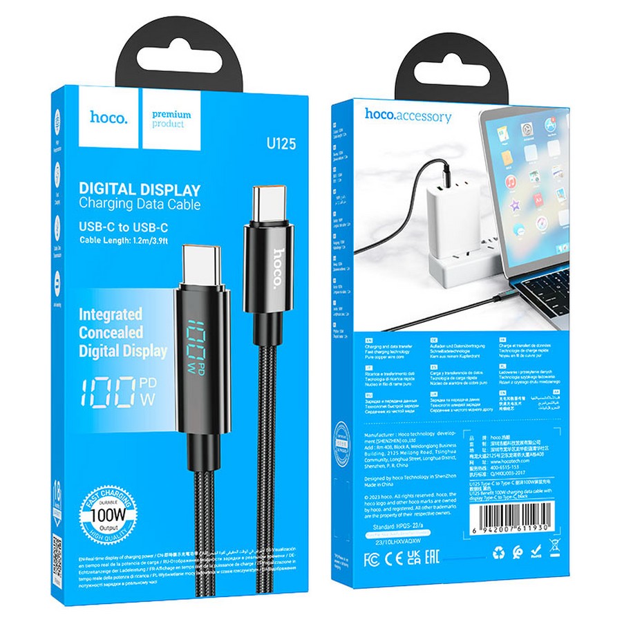    : USB  Hoco U125 100W Type-C/Type-C 1.2m  