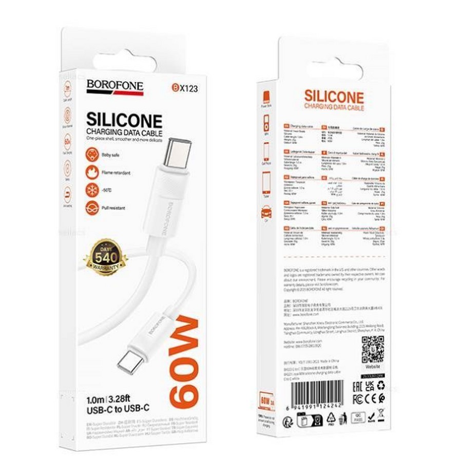 ���������� ��� ������� �����: Type-C Type-C ������ Borofone BX123 C 60WT 3A fast charging 1m ����� Silicone