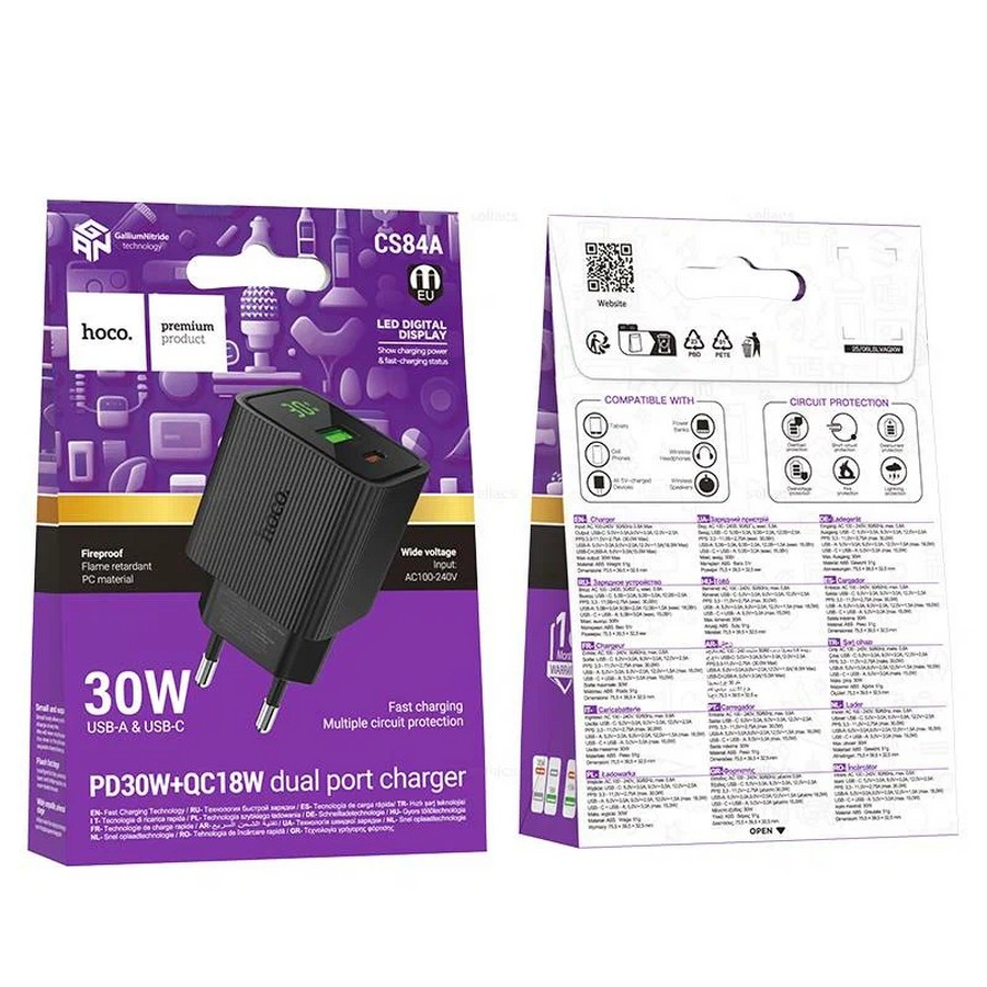 ���������� ��� ������� �����: ��� Hoco CS84A Fast Charge 3.0 Type-C USB 30W ������
