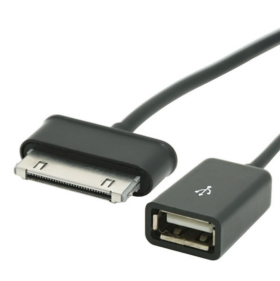 Аксессуары для сотовых оптом: Переходник USB для Samsung TAB Connect kit черный