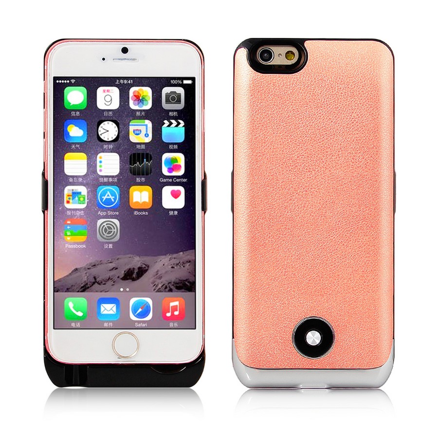 Аксессуары для сотовых оптом: Чехол-дополнительный аккумулятор для Apple iPhone 6 Battery Bank Cover розовый (3800mAh)