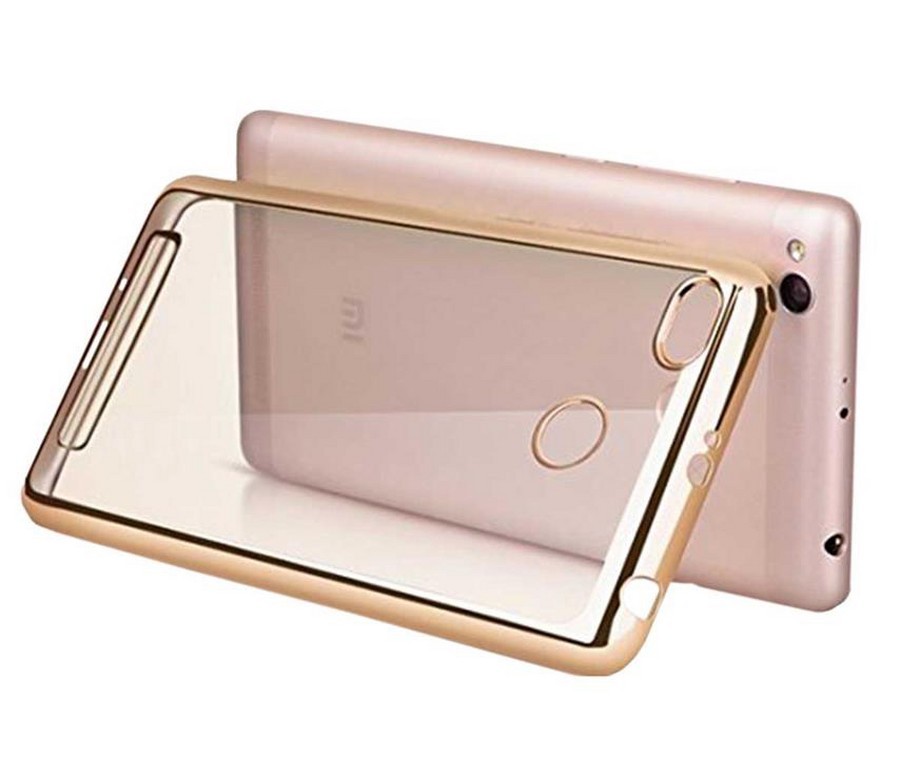 Аксессуары для сотовых оптом: Силиконовая накладка с бампером для Xiaomi Redmi Note3 золото