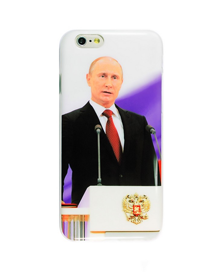 Аксессуары для сотовых оптом: Силиконовая накладка с рисунком для Apple iPhone 6G Путин