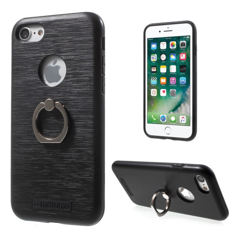 Аксессуары для сотовых оптом: Противоударная накладка Motomo с кольцом-держателем для Apple iPhone 6/6s черный