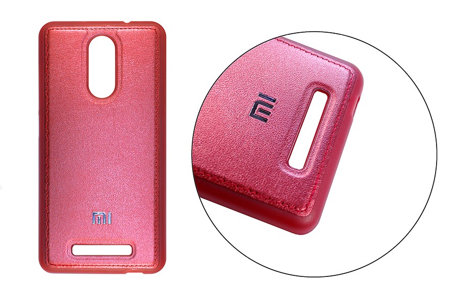 Аксессуары для сотовых оптом: Кожаная накладка на силиконе для Xiaomi Redmi 3S бордо