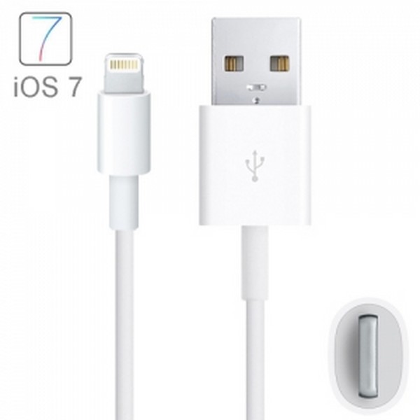 Аксессуары для сотовых оптом: USB кабель 8 pin lightning для Apple Iphone/IPAD AA 2 метра белый