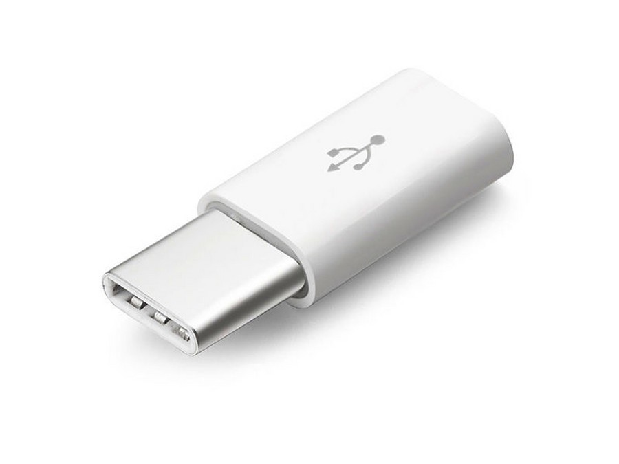 Аксессуары для сотовых оптом: Переходник с Micro USB на USB Type-C серебро