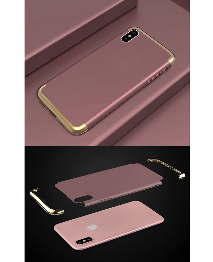 Аксессуары для сотовых оптом: Пластиковая накладка Fashion Case для Apple iPhone X розовое золото