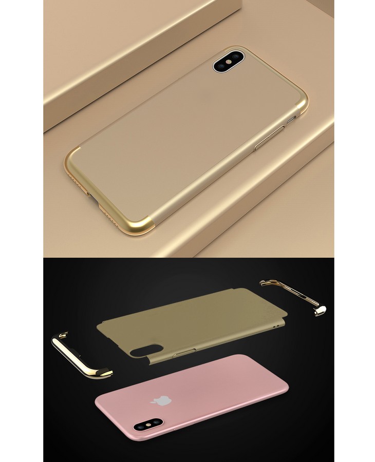 Аксессуары для сотовых оптом: Пластиковая накладка Fashion Case для Apple iPhone X золото